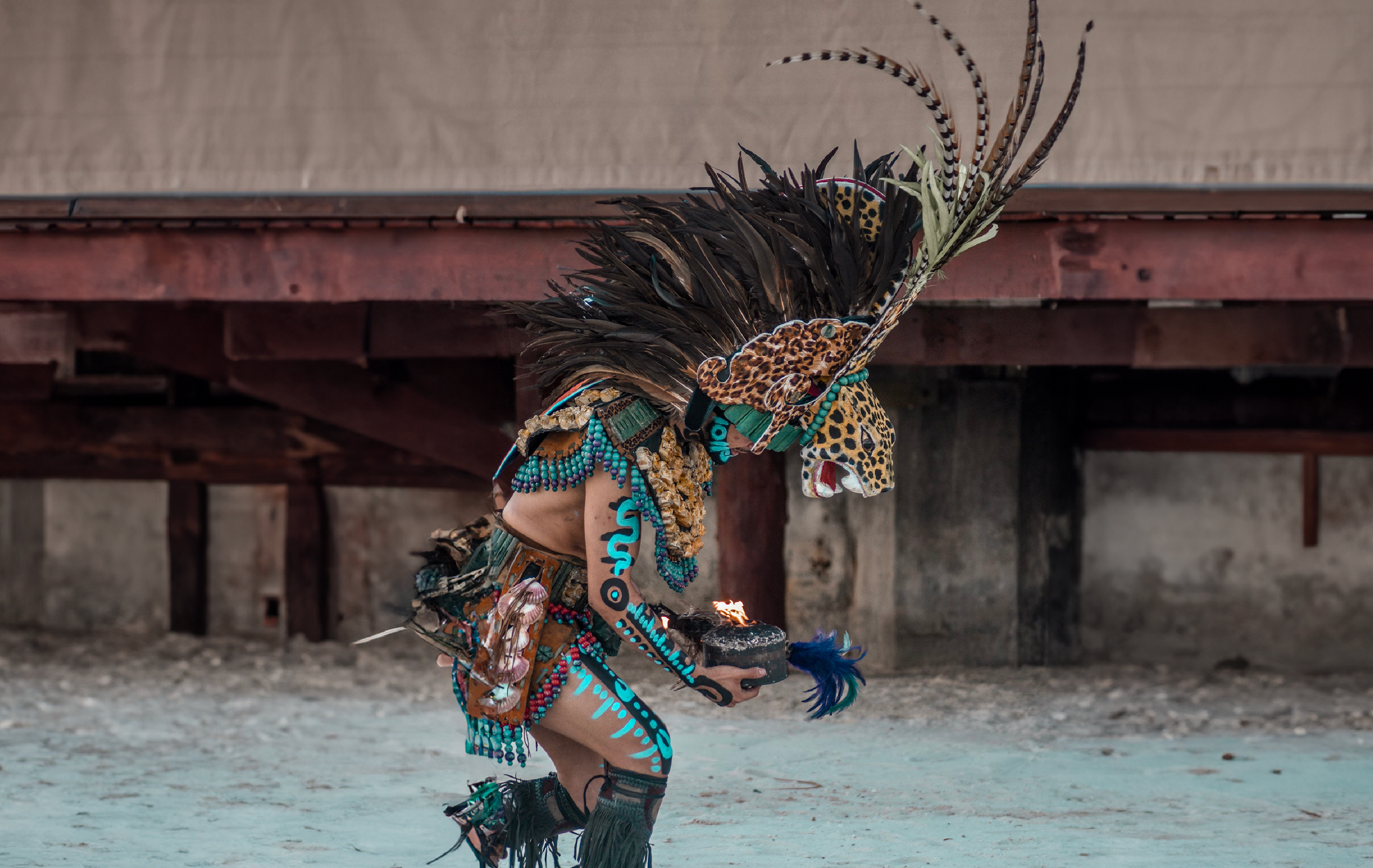 Man dressed as jaguar